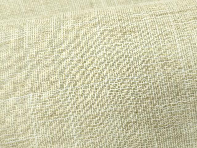平和屋着物＊夏物　九寸名古屋帯　白橡色　麻　逸品　CABL2018fb
