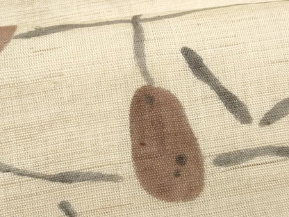 平和屋着物＊夏物　九寸名古屋帯　手描き　成り物　麻　逸品　CABL2020fb