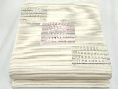 平和屋着物＊夏物　八寸名古屋帯　絽綴れ　幾何学文様　正絹　逸品　CABL2022fb