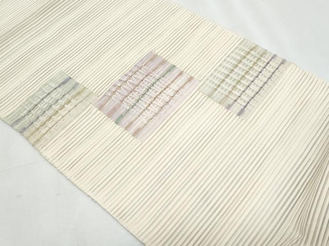 平和屋着物＊夏物　八寸名古屋帯　絽綴れ　幾何学文様　正絹　逸品　CABL2022fb