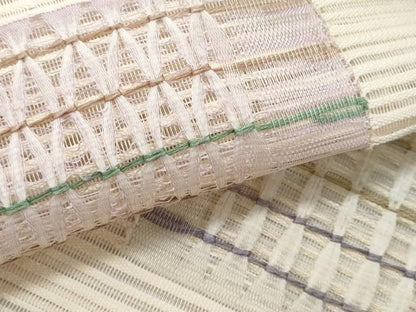 平和屋着物＊夏物　八寸名古屋帯　絽綴れ　幾何学文様　正絹　逸品　CABL2022fb