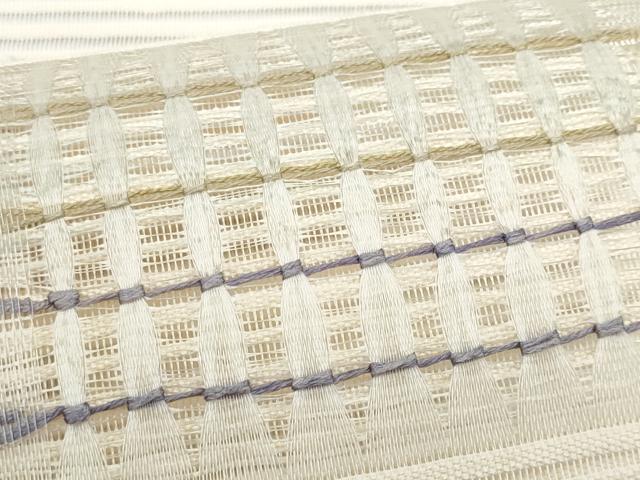 平和屋着物＊夏物　八寸名古屋帯　絽綴れ　幾何学文様　正絹　逸品　CABL2022fb