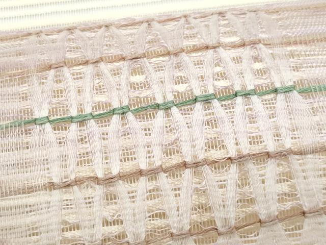 平和屋着物＊夏物　八寸名古屋帯　絽綴れ　幾何学文様　正絹　逸品　CABL2022fb