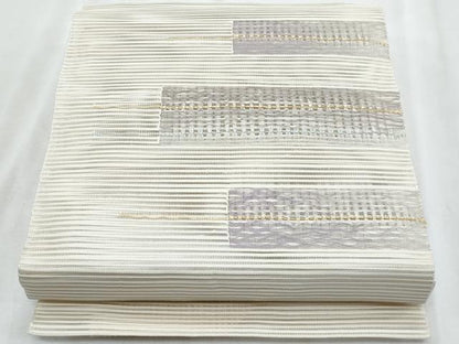 平和屋着物＊夏物　八寸名古屋帯　絽綴れ　横段文　正絹　逸品　CABL2027fb