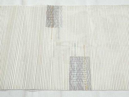 平和屋着物＊夏物　八寸名古屋帯　絽綴れ　横段文　正絹　逸品　CABL2027fb