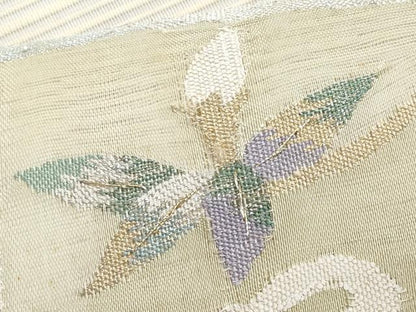 平和屋着物＊夏物　八寸名古屋帯　絽綴れ　枝花文　金銀糸　正絹　逸品　CABL2028fb