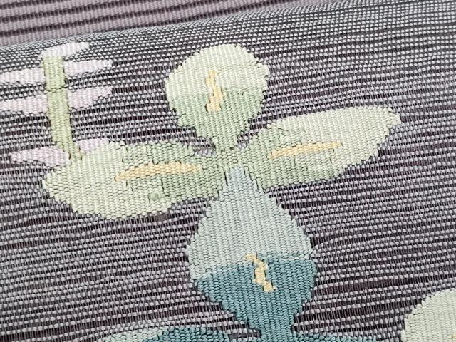 平和屋着物＊夏物　八寸名古屋帯　絽綴れ　破れ色紙枝花文　正絹　逸品　CABL2029fb