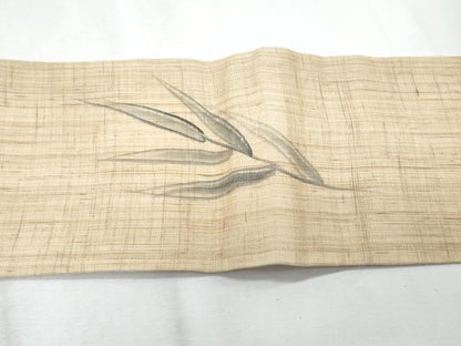 平和屋着物＊夏物　九寸名古屋帯　手描き　魚　成り物　麻　逸品　CABL2033fb