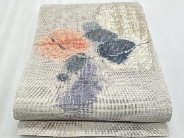 平和屋着物＊夏物　八寸名古屋帯　抽象文様　正絹　逸品　CABL2040fb