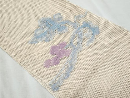 平和屋着物＊夏物　八寸名古屋帯　羅　枝花文　正絹　逸品　CABL2042fb