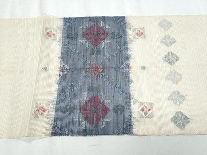 平和屋着物＊夏物　1854年創業　帯屋捨松　八寸名古屋帯　菱花文　正絹　逸品　CABL2045fb