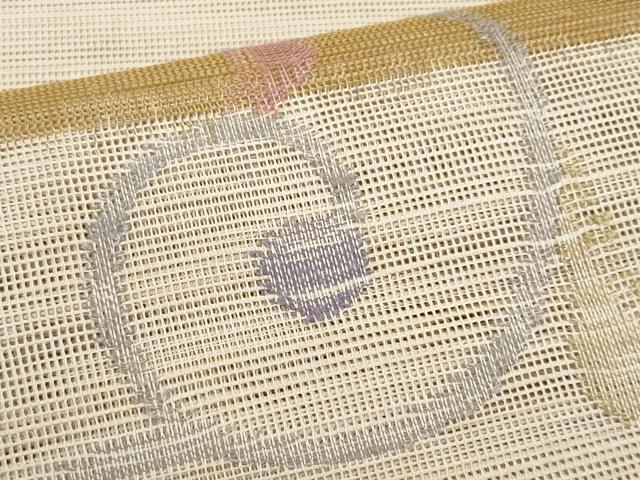 平和屋着物＊夏物　1854年創業　帯屋捨松　八寸名古屋帯　唐草文　正絹　逸品　CABL2046fb