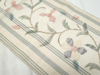 平和屋着物＊夏物　1854年創業　帯屋捨松　八寸名古屋帯　花唐草文　正絹　逸品　CABL2048fb