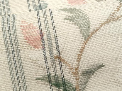 平和屋着物＊夏物　1854年創業　帯屋捨松　八寸名古屋帯　花唐草文　正絹　逸品　CABL2048fb