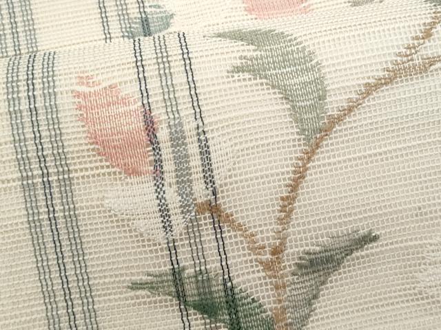 平和屋着物＊夏物　1854年創業　帯屋捨松　八寸名古屋帯　花唐草文　正絹　逸品　CABL2048fb