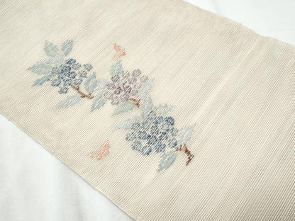 平和屋着物＊夏物　1854年創業　帯屋捨松　八寸名古屋帯　枝花文　正絹　逸品　CABL2050fb