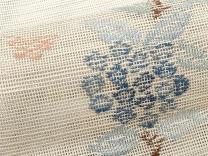 平和屋着物＊夏物　1854年創業　帯屋捨松　八寸名古屋帯　枝花文　正絹　逸品　CABL2050fb