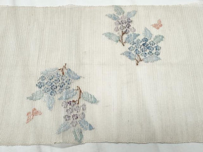 平和屋着物＊夏物　1854年創業　帯屋捨松　八寸名古屋帯　枝花文　正絹　逸品　CABL2050fb