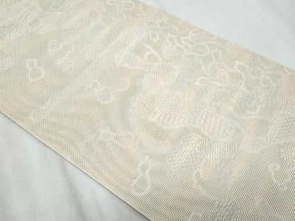 平和屋着物＊夏物　八寸名古屋帯　抽象文様　正絹　逸品　CABL2053fb
