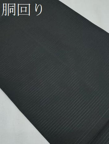 平和屋着物＊夏物　絽塩瀬　九寸開き名古屋帯　ろうけつ染め　稲穂　黒地　正絹　逸品　CABL2056fb