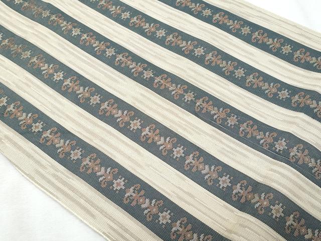 平和屋着物＊夏物　本場筑前博多織　八寸名古屋帯　花間道　正絹　逸品　CABL2058fb