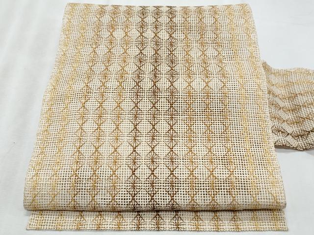 平和屋着物＊夏物　八寸名古屋帯　間道　正絹　逸品　CABL2062fb