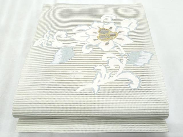 平和屋着物＊夏物　八寸名古屋帯　絽綴れ　枝花文　金銀糸　正絹　逸品　CABL2064fb