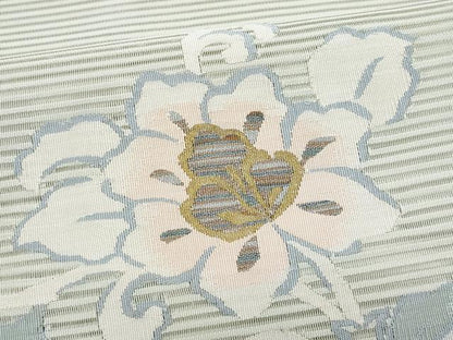 平和屋着物＊夏物　八寸名古屋帯　絽綴れ　枝花文　金銀糸　正絹　逸品　CABL2064fb