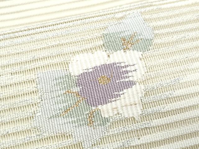 平和屋着物＊夏物　八寸名古屋帯　絽綴れ　枝花文　金銀糸　正絹　逸品　CABL2067fb