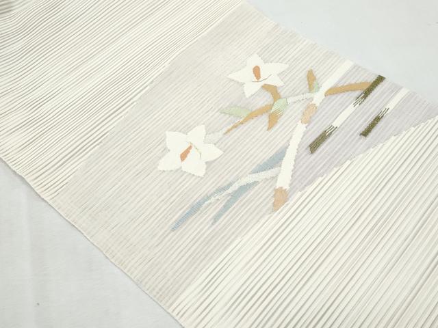 平和屋着物＊夏物　八寸名古屋帯　絽綴れ　桔梗　金銀糸　正絹　逸品　CABL2070fb