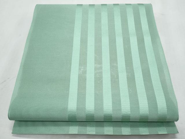 平和屋着物＊夏物　本場筑前博多織　八寸名古屋帯　若葉色　正絹　逸品　CABL2076fb