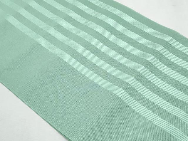 平和屋着物＊夏物　本場筑前博多織　八寸名古屋帯　若葉色　正絹　逸品　CABL2076fb