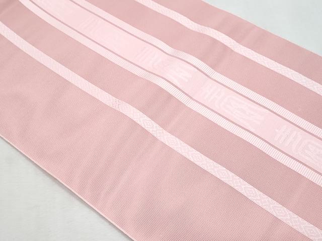 平和屋着物＊夏物　本場筑前博多織　八寸名古屋帯　紗献上　珊瑚色　正絹　逸品　CABL2088fb