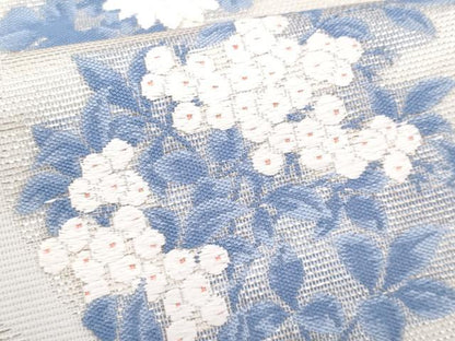 平和屋着物＊夏物　九寸名古屋帯　唐織　花丸文　銀糸　正絹　逸品　CABL2095fb