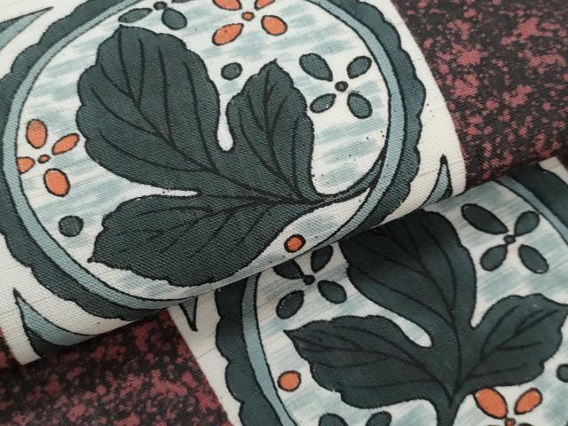 平和屋着物＊夏物　九寸名古屋帯　枝葉丸文　麻　逸品　CABL2098fb