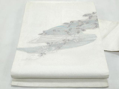平和屋着物＊夏物　九寸名古屋帯　枝葉文　金銀糸　正絹　逸品　CABL2100fb