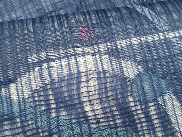 平和屋着物＊夏物　九寸名古屋帯　櫛織り　抽象文様　正絹　逸品　CABL2102fb