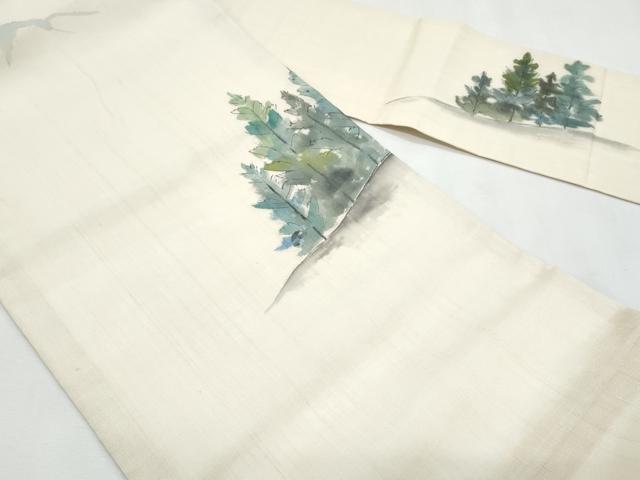 平和屋着物＊夏物　九寸名古屋帯　手描き　草木文　正絹　逸品　CABL2104fb