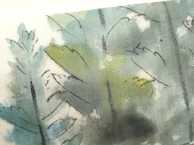 平和屋着物＊夏物　九寸名古屋帯　手描き　草木文　正絹　逸品　CABL2104fb