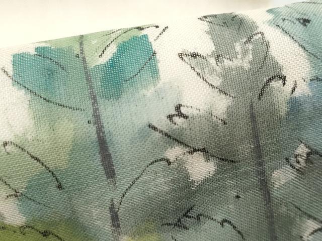 平和屋着物＊夏物　九寸名古屋帯　手描き　草木文　正絹　逸品　CABL2104fb