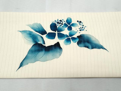 平和屋着物＊夏物　絽塩瀬　九寸名古屋帯　作家物　手描き　紫陽花　正絹　逸品　CABL2105fb