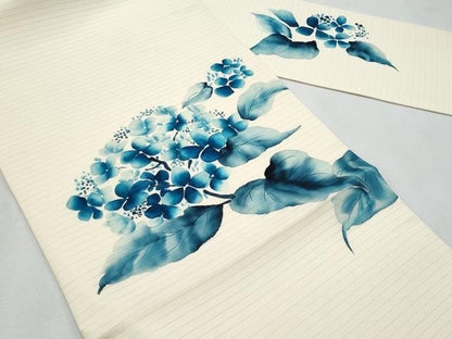 平和屋着物＊夏物　絽塩瀬　九寸名古屋帯　作家物　手描き　紫陽花　正絹　逸品　CABL2105fb