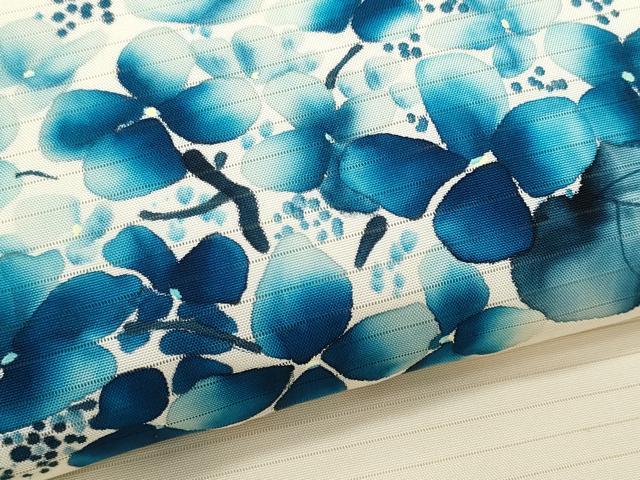 平和屋着物＊夏物　絽塩瀬　九寸名古屋帯　作家物　手描き　紫陽花　正絹　逸品　CABL2105fb