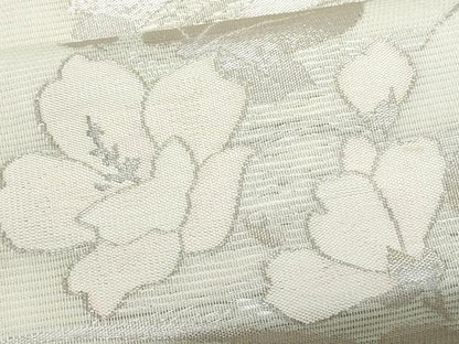 平和屋着物＊夏物　九寸名古屋帯　枝花文　金銀糸　正絹　逸品　CABL2106fb