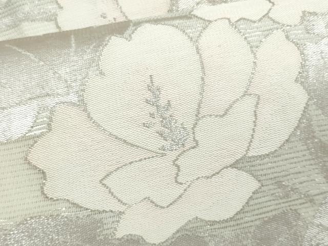 平和屋着物＊夏物　九寸名古屋帯　枝花文　金銀糸　正絹　逸品　CABL2106fb