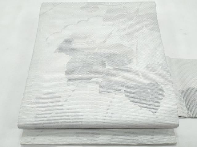 平和屋着物＊夏物　九寸名古屋帯　蔦の葉文　正絹　逸品　CABL2107fb