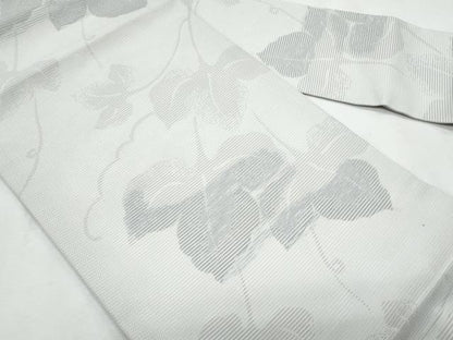 平和屋着物＊夏物　九寸名古屋帯　蔦の葉文　正絹　逸品　CABL2107fb