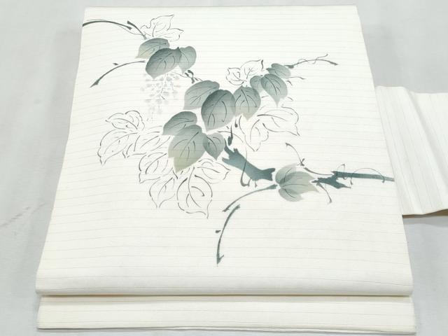 平和屋着物＊夏物　九寸名古屋帯　手描き　蔦の葉文　CABL2113fb