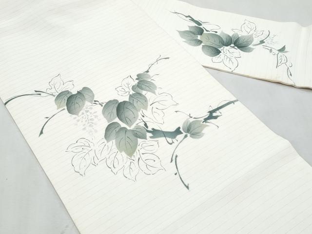 平和屋着物＊夏物　九寸名古屋帯　手描き　蔦の葉文　CABL2113fb