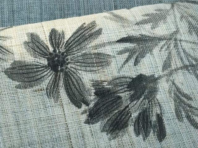 平和屋着物＊夏物　九寸名古屋帯　作家物　手描き　枝花文　麻　逸品　CABL2115fb